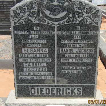 DIEDERICKS Daniel Jacobus 1893-1958 &amp; Susanna 1899-1994 :: DIEDERICKS Gabriel Jacobus 1930-1995