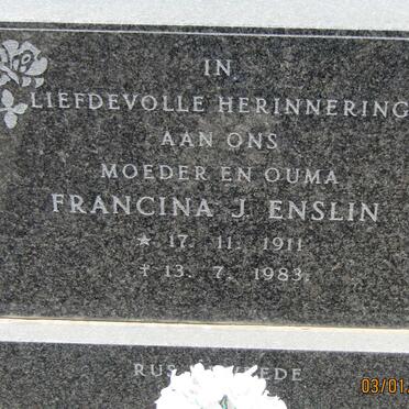 ENSLIN Francina J. 1911-1983