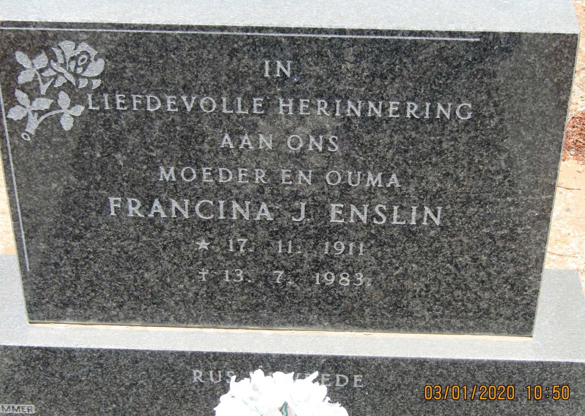 ENSLIN Francina J. 1911-1983
