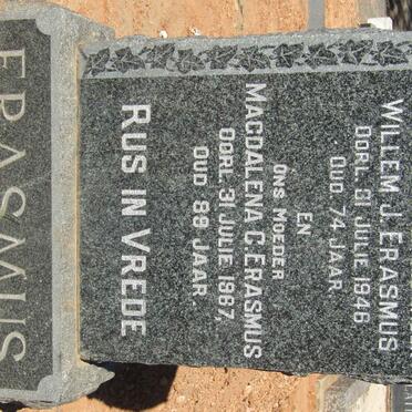 ERASMUS Willem J. -1946 &amp; Magdalena C. -1967