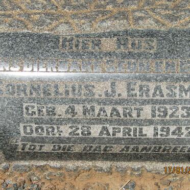 ERASMUS Cornelius J. 1923-1942