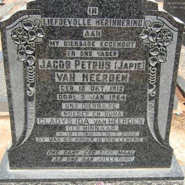 HEERDEN Jacob Petrus, van 1912-1964 &amp; Gladys Ida MINNAAR 1912-2002