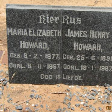 HOWARD James Henry 1891-1967 &amp; Maria Elizabeth 1877-1967