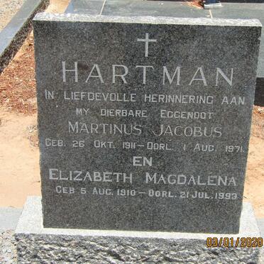 HARTMAN Martinus Jacobus 1911-1971 &amp; Elizabeth Magdalena 1910-1993