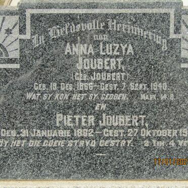 JOUBERT Pieter 1862-1946 &amp; Anna Luzya JOUBERT 1866-1940