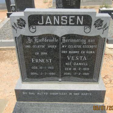 JANSEN Ernest 1913-1990 &amp; Vesta DANIELL 1915-1981