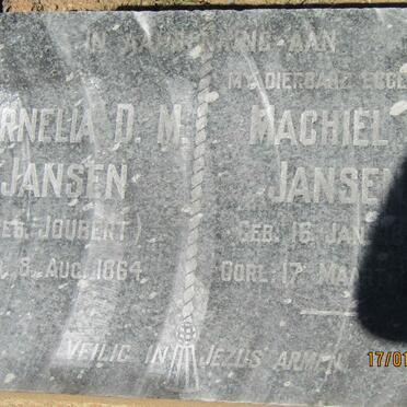 JANSEN Machiel D. 1865-1943 &amp; Cornelia D.M. JOUBERT 1864-