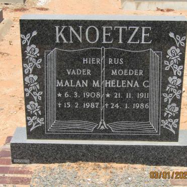 KNOETZE Malan M. 1908-1987 &amp; Helena C. 1911-1986