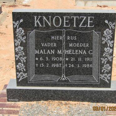 KNOETZE Malan M. 1908-1987 &amp; Helena C. 1911-1986