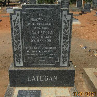 LATEGAN Willem 1909-1991 &amp; Ena  1908-1960 :: LATEGAN Daniel 1931-2010 :: LATEGAN Louie Elizabeth 1933-2020