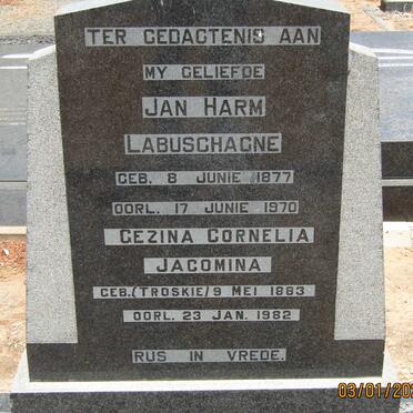 LABUSCHAGNE Jan Harm 1877-1970 &amp; Gezina Cornelia Jacomina TROSKIE 1883-1982