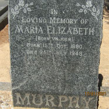 MURPHY Maria Elizabeth nee VILJOEN 1880-1948