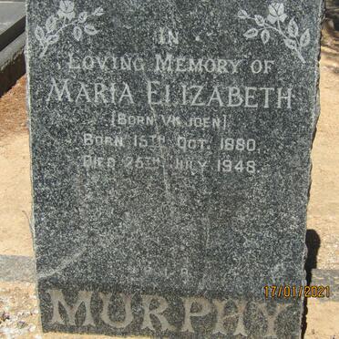 MURPHY Maria Elizabeth nee VILJOEN 1880-1948