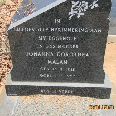 MALAN Johanna Dorothea 1913-1982