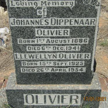 OLIVIER Johannes Dippenaar 1886-1941 :: OLIVIER Llewellyn 1924-1954