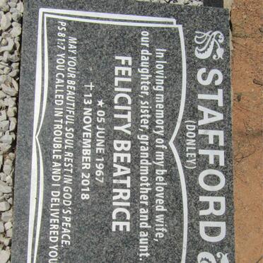 STAFFORD Felicity Beatrice nee DONLEY 1967-2018
