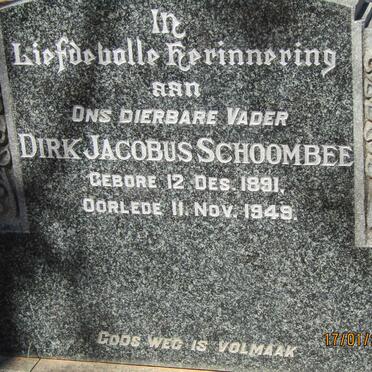 SCHOOMBEE Dirk Jacobus 1891-1949