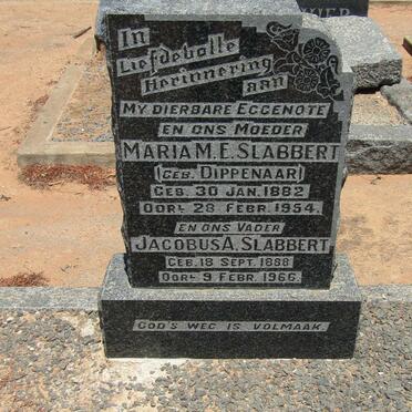 SLABBERT Jacobus A. 1888-1966 &amp; Maria M.E. DIPPENAAR 1882-1954