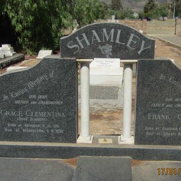 SHAMLEY Frank Genatius 1886-1957 &amp; Grace Clementina SLABBERT 1881-1958