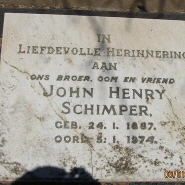 SCHIMPER John Henry 1887-1974