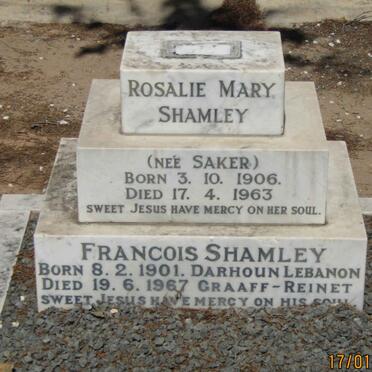 SHAMLEY Francois 1901-1967 &amp; Rosalie Mary SAKER 1906-1963