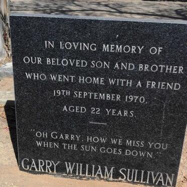 SULLIVAN Garry William -1970