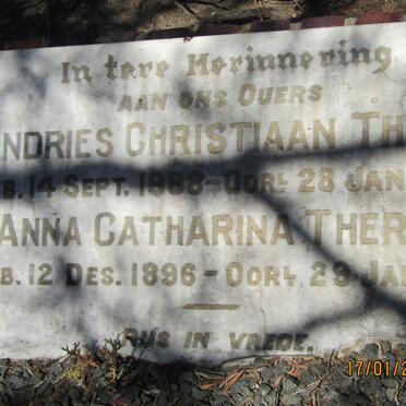 THERON Andries Christiaan 1888-1957 &amp; Anna Catharina 1896-1961