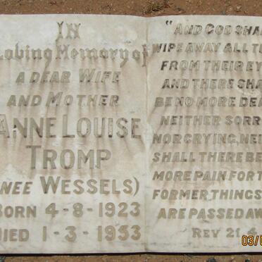 TROMP Anne Louise nee WESSELS 1923-1953