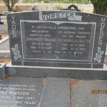 VORSTER Johannes 1923-2003 &amp; Petronella Aletta 1925-1963 :: VORSTER Christine 1929-1995