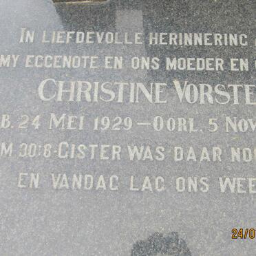 VORSTER Johannes 1923-2003 &amp; Petronella Aletta 1925-1963 :: VORSTER Christine 1929-1995
