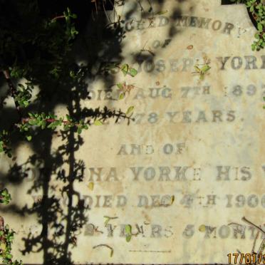 YORKE Thomas Joseph -1897 &amp; Johanna -1900