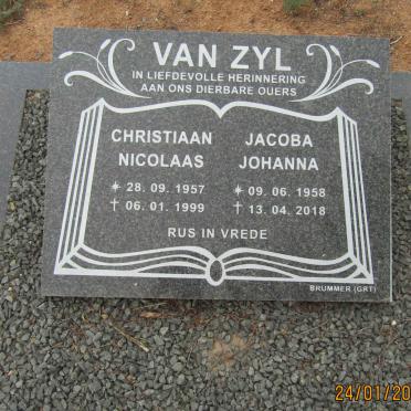ZYL Christiaan  Nicolaas, van 1957-1999 &amp; Jacoba Johanna 1958-2018