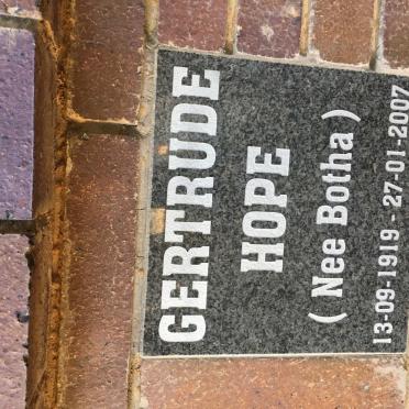 HOPE Gertrude nee BOTHA 1919-2007