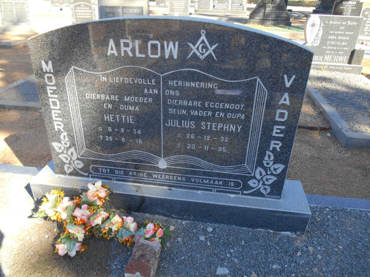 ARLOW Julius Stephny 1932-1995 & Hettie 1934-2016