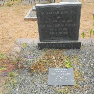 ACKERMAN Marthinus Frederick Gerhardus 1908-1945 &amp; Maria Magdalena Johanna 1913-1993