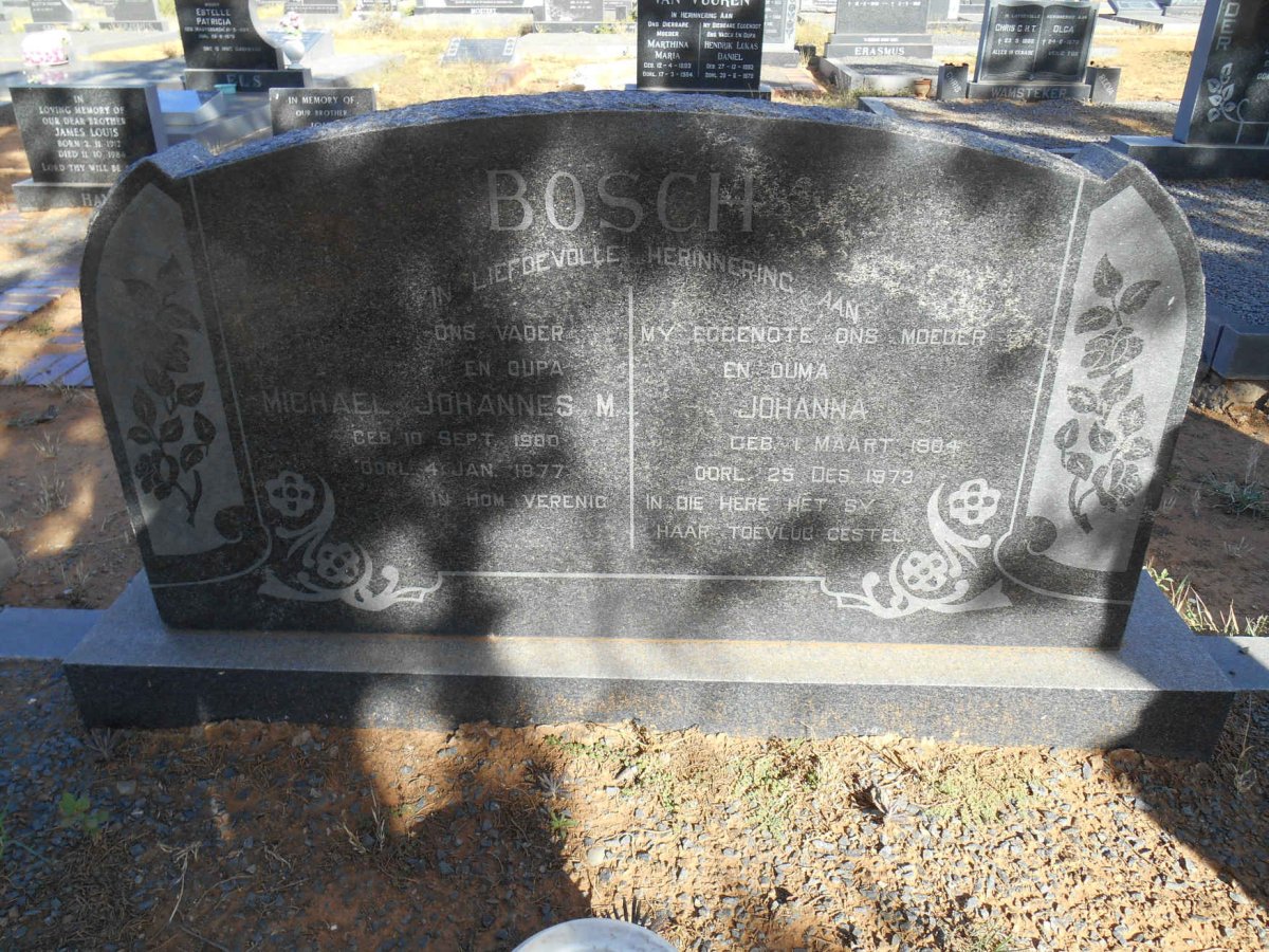 BOSCH Michael Johannes M. 1900-1977 &amp; Johanna 1904-1973