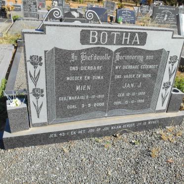BOTHA Jan J. 1908-1988 &amp; Mien MARAIS 1910-2000