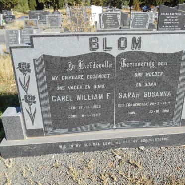 BLOM Carel William F. 1908-1987 &amp; Sarah Susanna RADEMEYER 1914-2016