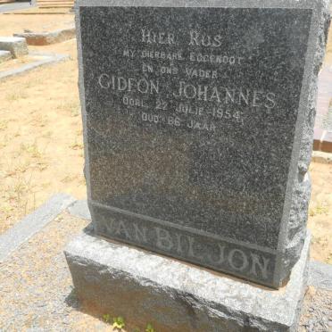 BILJON Gideon Johannes, van -1954