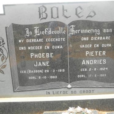 BOTES Pieter Andries 1924-1989 &amp; Phoebe Jane BASSON 1919-1983