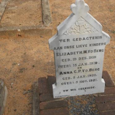 BERG Elizabeth M., v.d. 1918-1919 :: V.D. BERG Anna C.P. 1920-1921