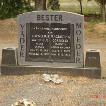 BESTER Cornelius Mattheus 1917-1990 &amp; Magrietha Cornelia 1909-1972