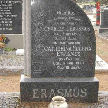 ERASMUS Charles J. -1950 &amp; Catherina Helena ENSLIN -1963