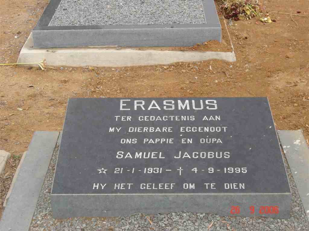 ERASMUS Samuel Jacobus 1931-1995