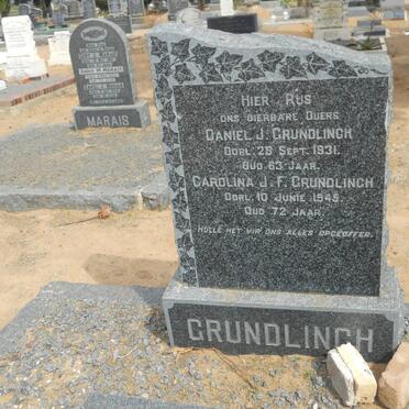 GRUNDLINGH Daniel J. -1931 &amp; Carolina J.F. -1945