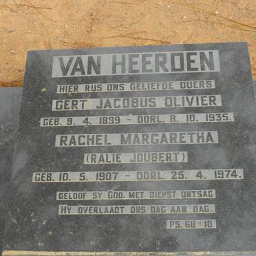 HEERDEN Gert Jacobus Olivier, van 1899-1935 &amp; Rachel Margaretha JOUBERT 1907-1974