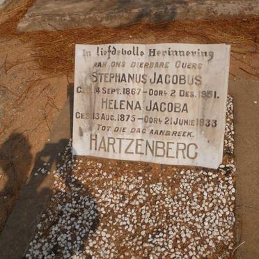 HARTZENBERG Stephanus Jacobus 1867-1951 &amp; Helena Jacoba 1875-1933
