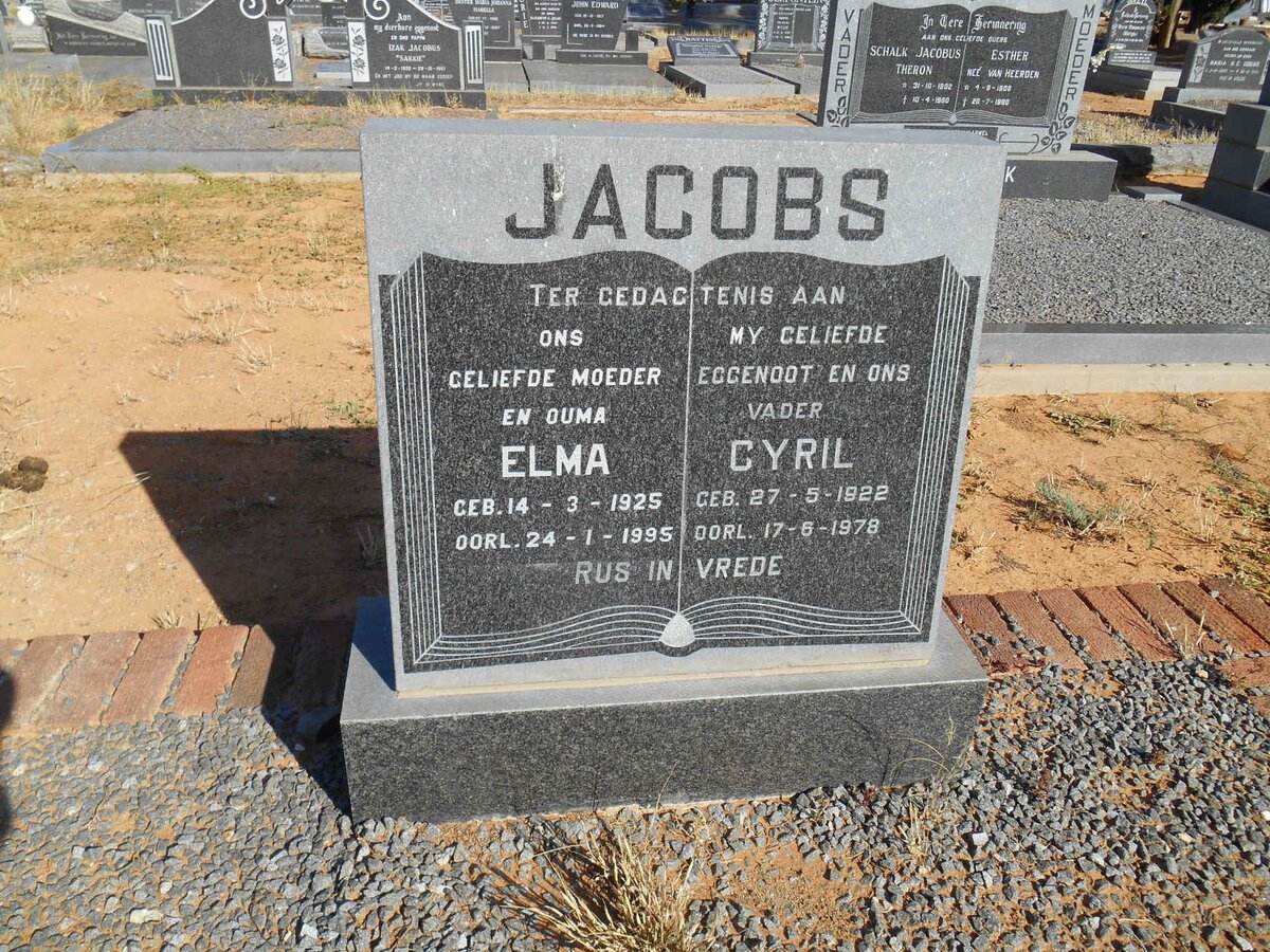 JACOBS Cyril 1922-1978 & Elma 1925-1995