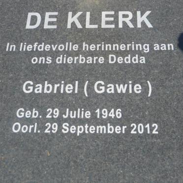 KLERK Gabriel, de 1946-2012