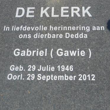KLERK Gabriel, de 1946-2012